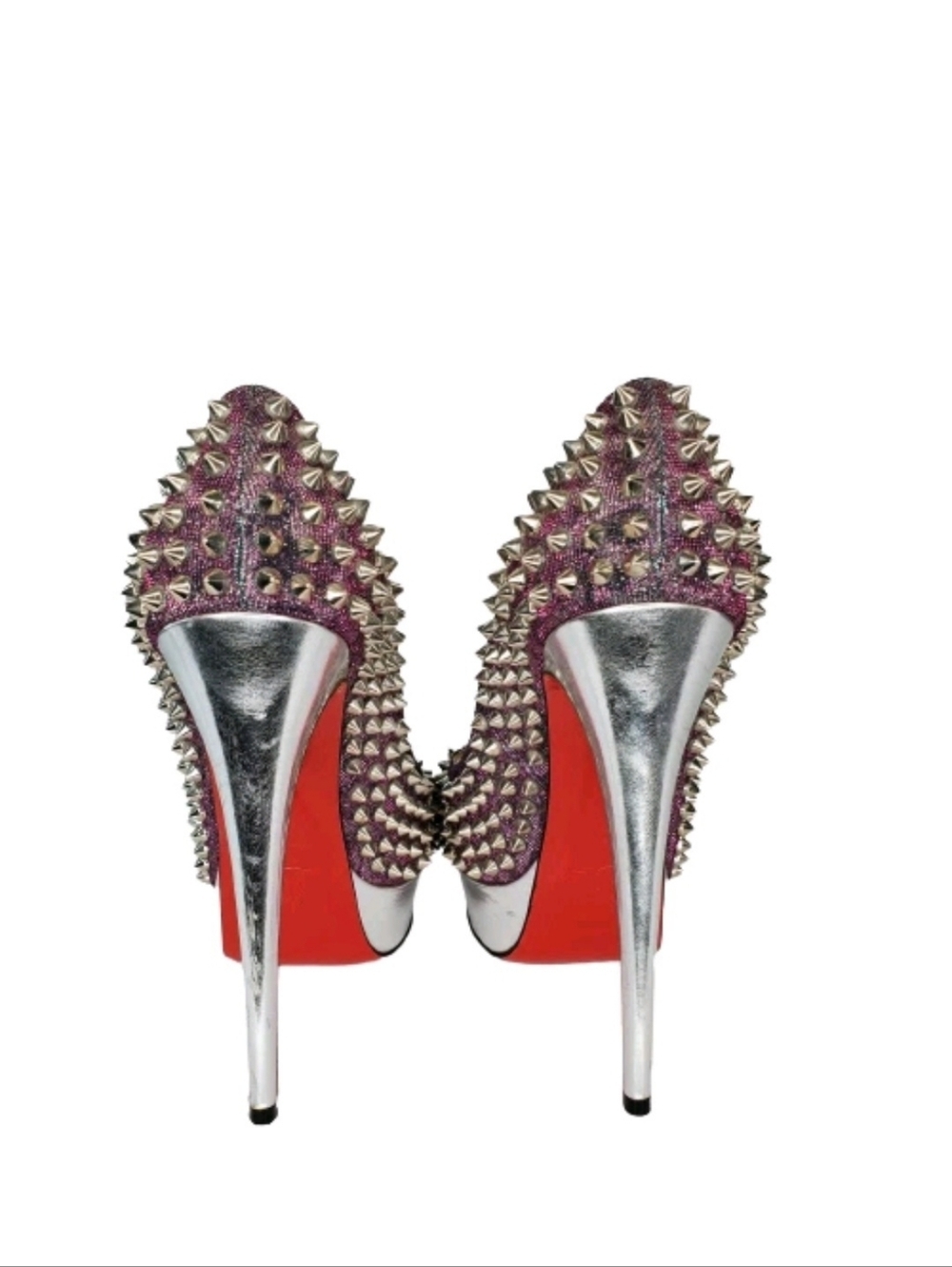 Christian Louboutin Metallic Lady Peep Spikes 150 Pumps - Picture 5 of 8